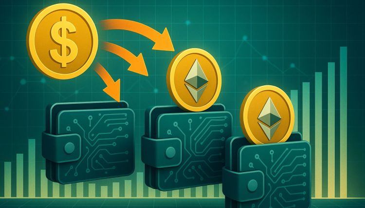 Três baleias compram US$ 205 milhões em Ethereum da FalconX: Fluxos institucionais aceleram. 