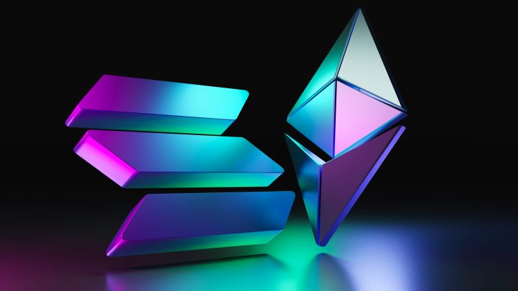 Solana lidera com 2,5 vezes a receita da Ethereum. 
